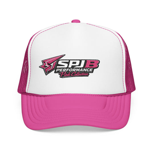 SPJB Pink Collection Racing Trucker Hat | Pink Mesh Cap
